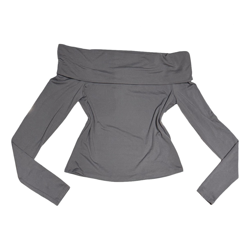 Off-Shoulder Gray Women's Top